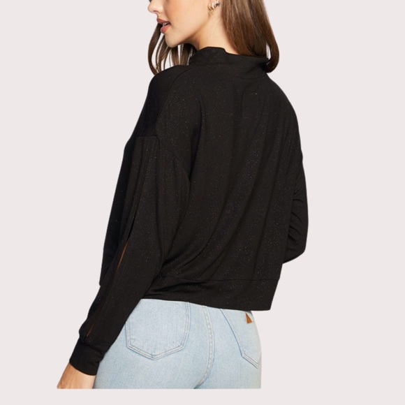 NWT - Chaser Sparkly Slit Sleeve Jersey Blouse - Picture 4 of 4